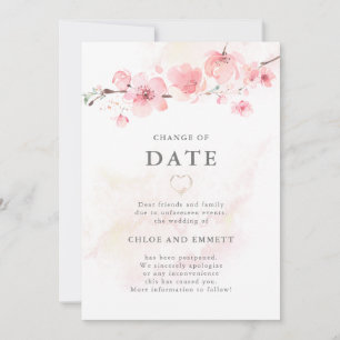Invitation Changement de date Cherry Blossom Mariage Faire-pa