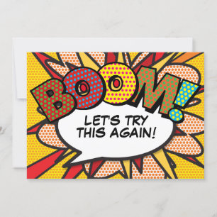 Invitation Changement de date de la bande dessinée d'art Pop
