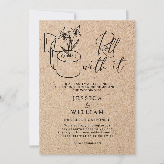 Invitation Changement de date moderne reporté Annulé événemen (Devant)