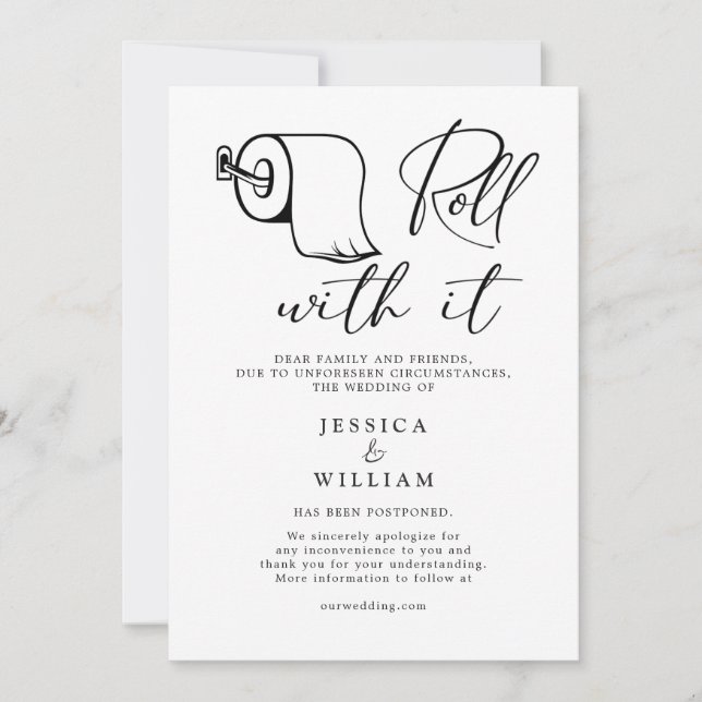 Invitation Changement de date moderne reporté Annulé événemen (Devant)