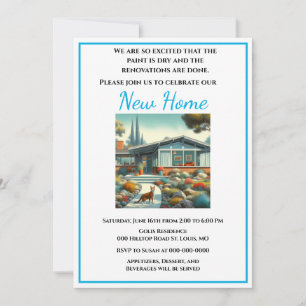Invitation Changement de maison Moderne du Milieu du Siècle