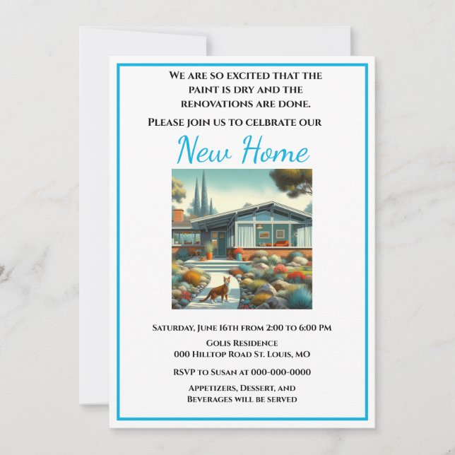 Invitation Changement de maison Moderne du Milieu du Siècle (Devant)