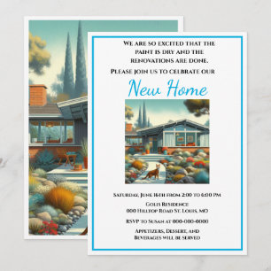 Invitation Changement de maison Moderne du Milieu du Siècle