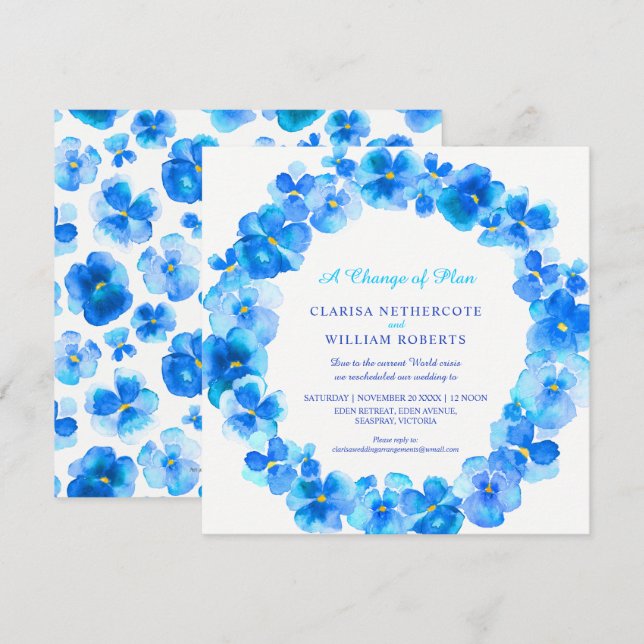 Invitation Changement de mariage de plan reprogrammé (Devant / Derrière)