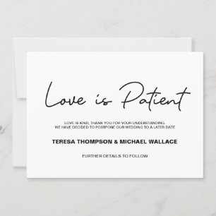 Invitation Changement de plan L'amour est le Mariage patient