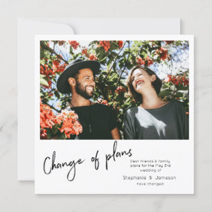 Invitation Changement de plan Photo instantanée et typographi