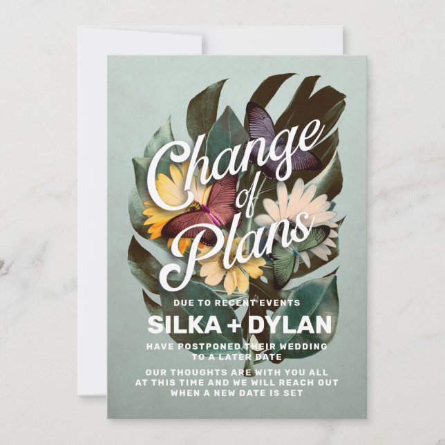Invitation Changement de plans Annonce de mariage reprogrammé (Devant)