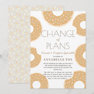 Invitation Changement de plans Caramel Brown Donut Baby Sprin