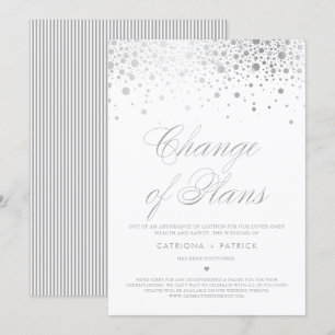Invitation Changement de plans Confetti en feuille d'argent R
