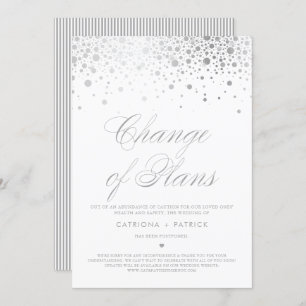 Invitation Changement de plans Confettis en feuille d'argent