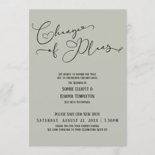 Invitation Changement de plans, Élégante nouvelle date de mar