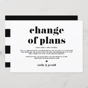 Invitation Changement de plans Retro Bold Typographie Postpon