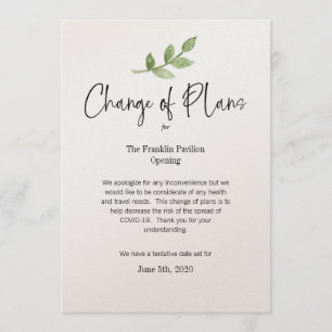 Invitation Changement de régime Activité personnelle COVID 19