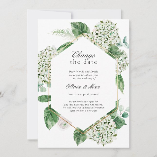 Invitation Changement de verdure Report du mariage (Devant)