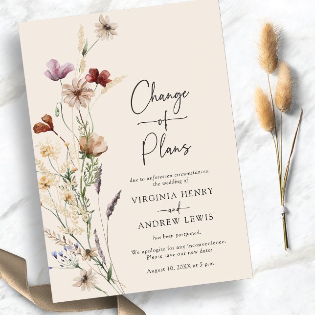 Invitation Changement Floral De Plans (Floral Change Of Plans Invitation
)