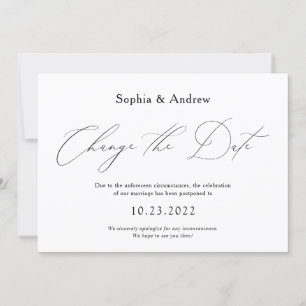 Invitation Changement Simple de Date Mariage Reporté
