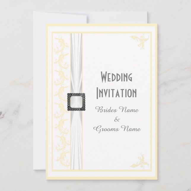 Invitation Changer de couleur blanc mariage traditionnel (Devant)