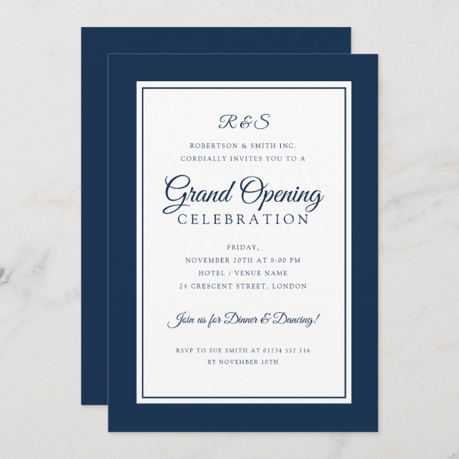 Invitation CHANGER DE COULEUR Entreprise Officielle Grande ou (Devant / Derrière)