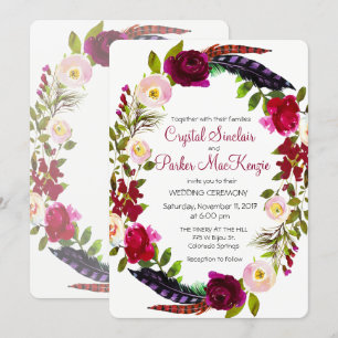 Invitation CHANGER DE COULEUR - Faire part de mariage floral