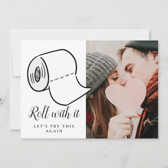 Invitation Changer la date de la photo du mariage reporté de  (Devant)