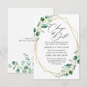 Invitation Changer la date élégante Eucalyptus reportée