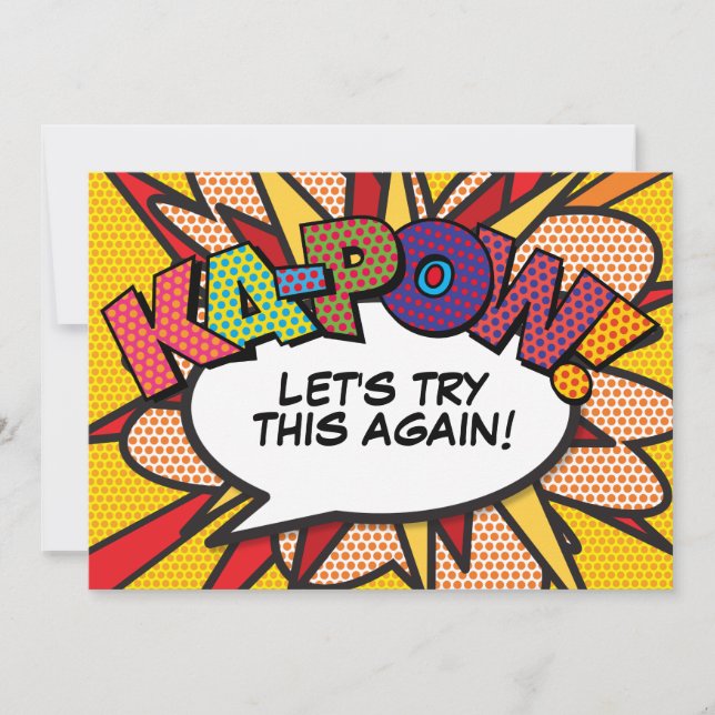 Invitation Changer la date Moderne Bande dessinée Pop Art amu (Devant)
