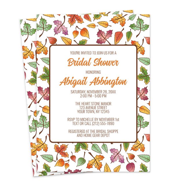 Invitation Changer la Fête des mariées d'automne Feuille (Changing Leaves Fall Bridal Shower Invitations from Artistically Invited on Zazzle.)