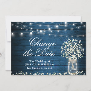 Invitation Changez la Date Lumières de Guirlande de Souffle d