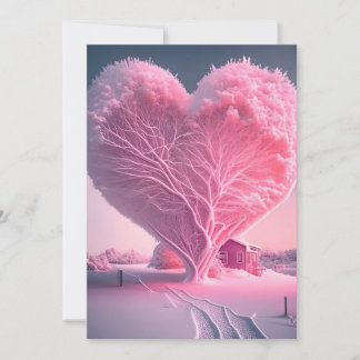 Invitation Chanson d'amour de l'hiver : Frosted Heart Tree Ma