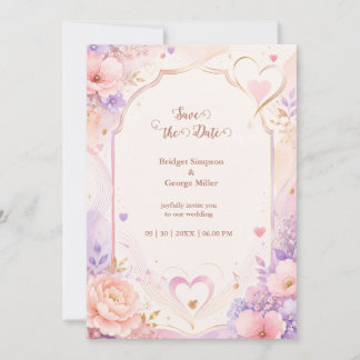 Invitation Chanson d'amour de mariage Romance Pivoine Pastel
