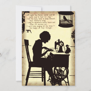 Invitation Chanter Le Poème Fairy Vintage De La Dame De Coudr