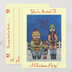Invitation chanteurs de carol dans la neige noël