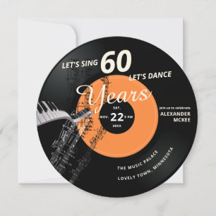 Invitation Chantez Danse 60 Piano record Vintage Anniversaire