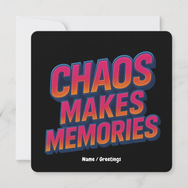 Invitation Chaos rend les souvenirs Retro Synthwave Design am (Devant)