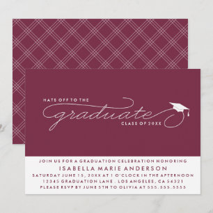 INVITATION CHAPEAU AU DIPLÔMÉ   CARTON D'INVITATION À LA RÉMI