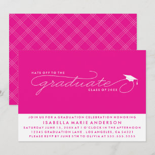 INVITATION CHAPEAU AU DIPLÔMÉ CARTON D'INVITATION À LA RÉMI