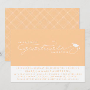 INVITATION CHAPEAU AU DIPLÔMÉ CARTON D'INVITATION À LA RÉMI