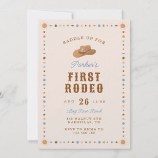 Invitation Chapeau de Cow-Boy pour Premier Rodéo pour un 1er