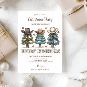 Invitation Chapeau de cowboy Noël rustique Howdy