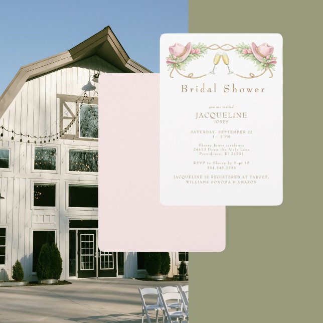 Invitation Chapeau de Cowboy Rose Rustique Mariage Rustique (Créateur téléchargé)