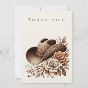 Invitation Chapeau de cowgirl Country Western avec fleurs