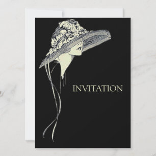 Invitation Chapeau de Dame Élégant