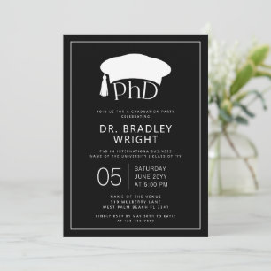 Invitation Chapeau de doctorat PhD Diplôme de doctorat Remise