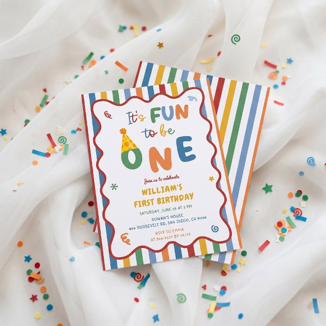 Invitation Chapeau de fête amusant pour 1er anniversaire (Créateur téléchargé)