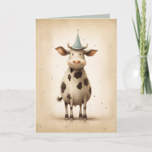Invitation Chapeau de fête de vache heureuse