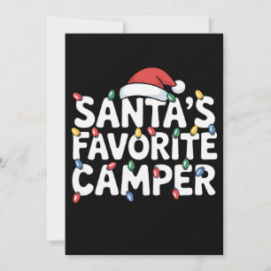 Invitation Chapeau de lumières de Noël du campeur préféré du
