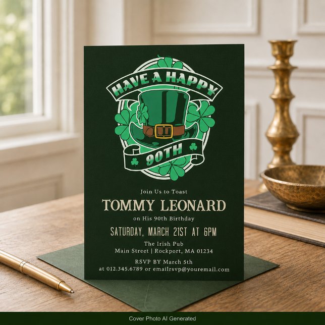 Invitation Chapeau de lutin pour fête d'anniversaire 90 ans S (Créateur téléchargé)
