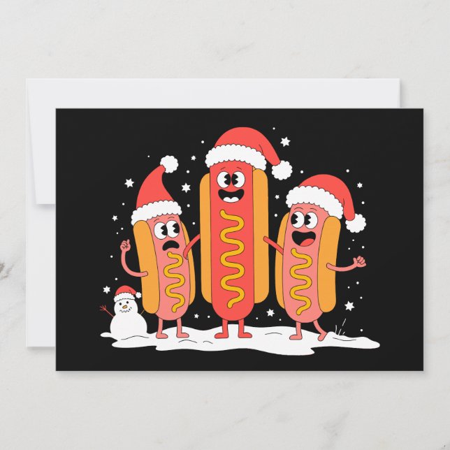 Invitation Chapeau de Noël de Saint-Valentin Saucisse de Noël (Devant)