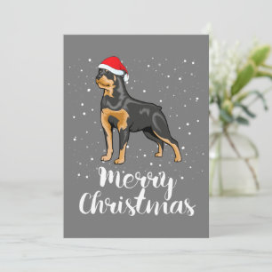 Invitation Chapeau de Père Noël de Rottweiler Mignon Costume 