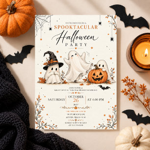 Invitation chapeau de sorcière d'Halloween aquarelle citrouil